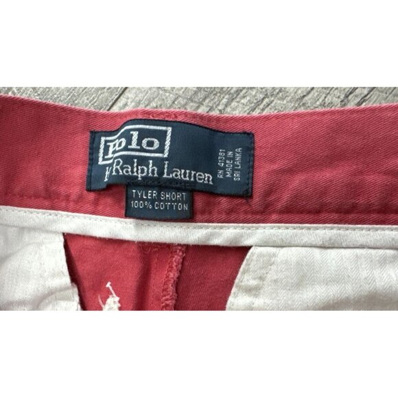 Polo Ralph Lauren Shorts Mens 29 Red Tyler Pleated Chino Embroidered Pony Preppy - Picture 3 of 11